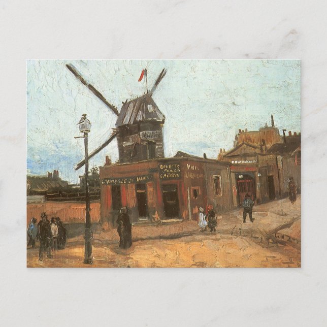 Vincent van Gogh - Moulin de la Galette, Kvarn Vykort (Framsida)