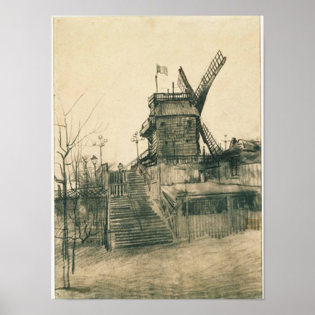 Vincent van Gogh -  Moulin de la Galette Poster (Framsidan)