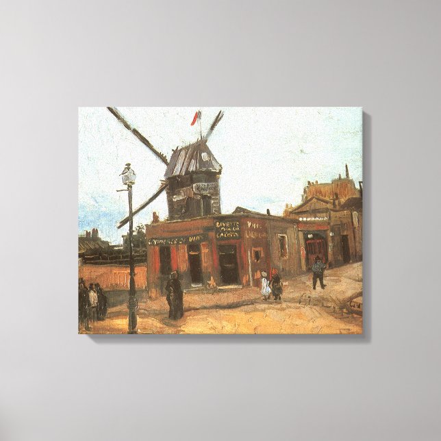 Vincent van Gogh - Moulin de la Galette, Väderkvar Canvastryck (Framsida)