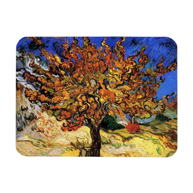 Vincent Van Gogh - Mulberry Träd Fine Art Magnet (Horisontell)