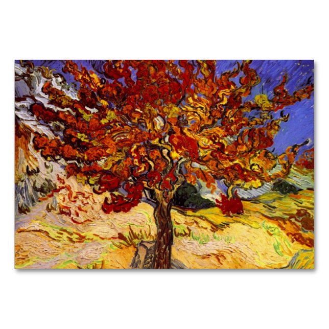 Vincent Van Gogh Mulberry Träd Fine Art Painting Bordsnummer (Framsidan)