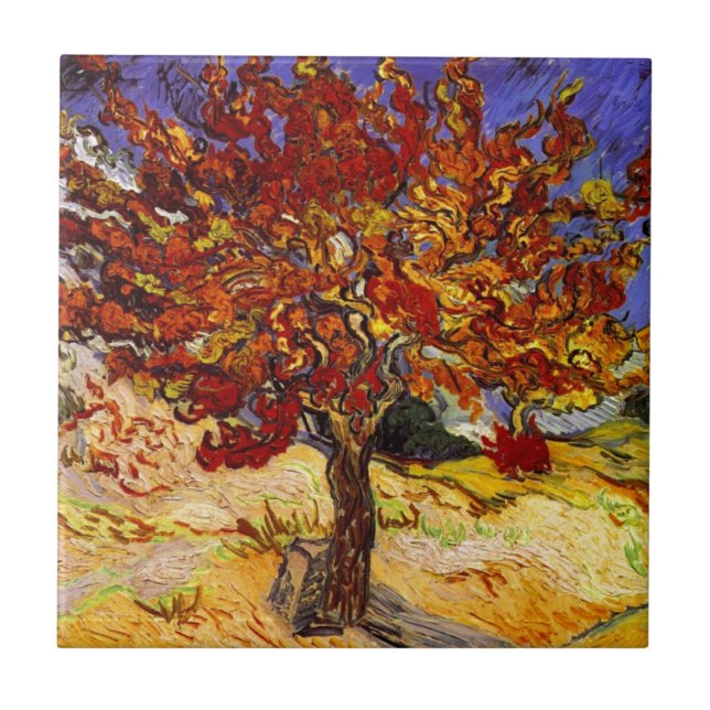 Vincent Van Gogh Mulberry Träd Fine Art Painting Kakelplatta (Framsidan)