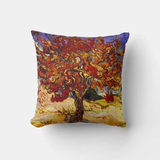 Vincent Van Gogh Mulberry Träd Fine Art Painting Kudde (Framsida)