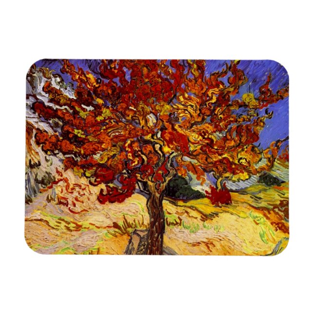 Vincent Van Gogh Mulberry Träd Fine Art Painting Magnet (Horisontell)