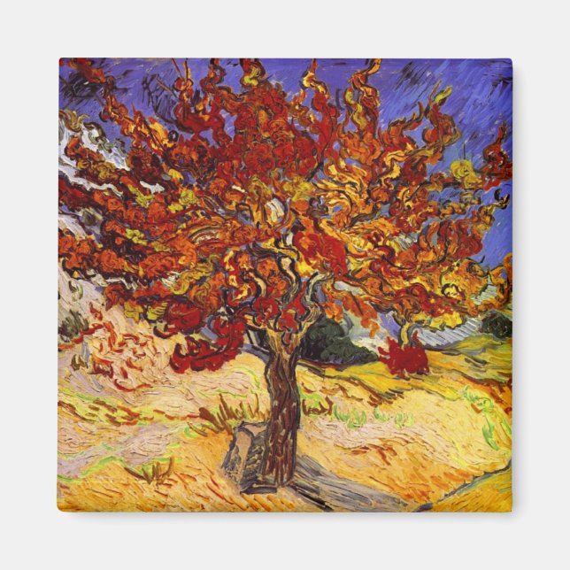 Vincent Van Gogh Mulberry Träd Fine Art Painting Magnet (Framsidan)