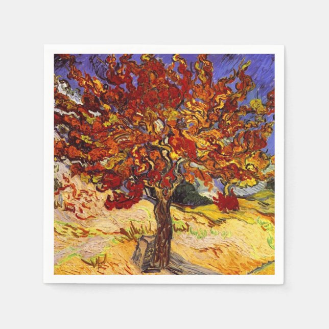 Vincent Van Gogh Mulberry Träd Fine Art Painting Pappersservett (Framsidan)