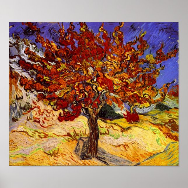 Vincent Van Gogh Mulberry Träd Fine Art Painting Poster (Framsidan)