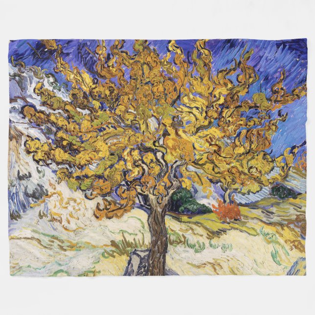 Vincent van Gogh - Mulberry Träd Fleecefilt (Framsidan (Horisontell))