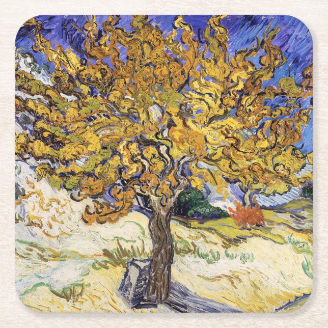 Vincent van Gogh - Mulberry Träd Underlägg Papper Kvadrat (Framsidan)