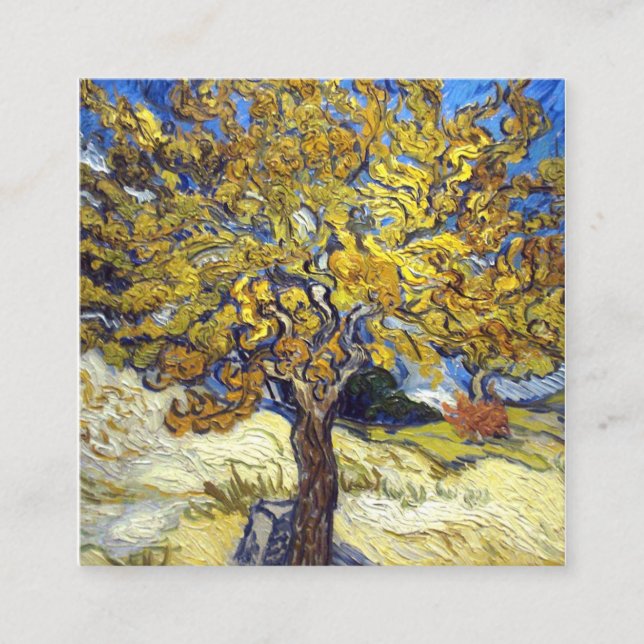 Vincent Van Gogh - Mulberry Tree Fyrkantigt Visitkort (Framsida)