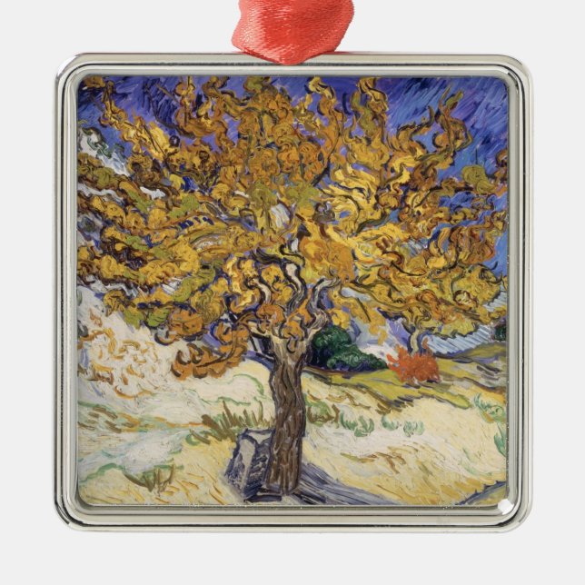 Vincent Van Gogh | mullbärsträdträd, 1889 Julgransprydnad Metall (Framsidan)