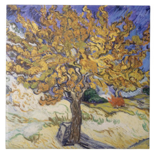 Vincent Van Gogh mullbärsträdträd, 1889 Kakelplatta