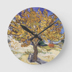 Vincent Van Gogh   mullbärsträdträd, 1889 Rund Klocka