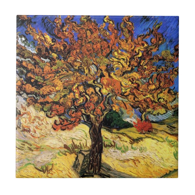 Vincent Van Gogh - Mullebärsträdet Fine Art Kakelplatta (Framsidan)