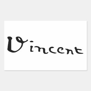 Vincent Van Gogh Namnteckning Rektangulärt Klistermärke