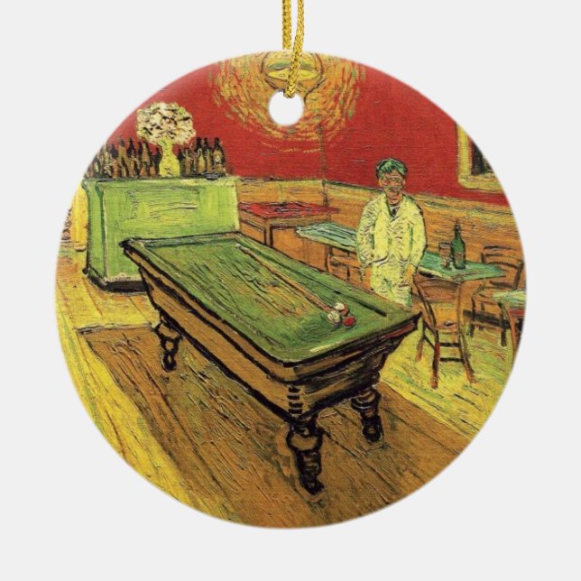 Vincent Van Gogh - Nattkaféet Fine Art Julgransprydnad Keramik (Framsidan)