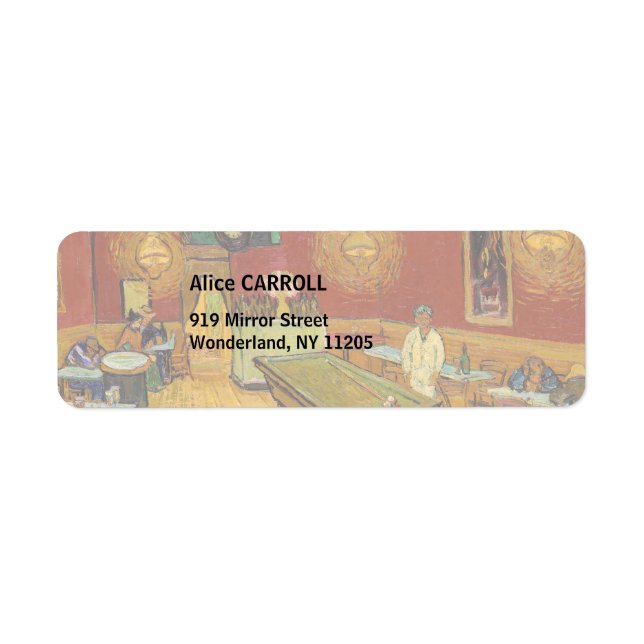Vincent van Gogh - Nattkaféet Returadress Etikett (Framsidan)