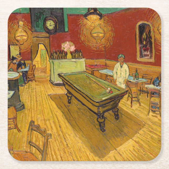 Vincent van Gogh - Nattkaféet Underlägg Papper Kvadrat (Framsidan)