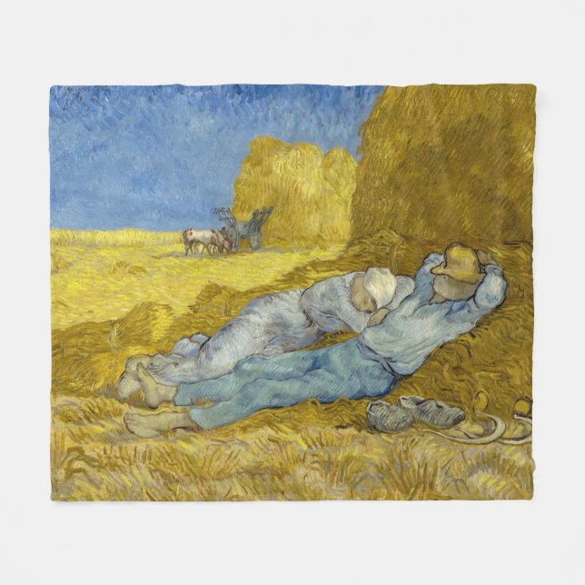 Vincent Van Gogh - Noon, rest från arbetet / Siest Fleecefilt (Framsidan (Horisontell))