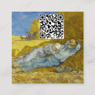Vincent Van Gogh - Noon, rest från arbetet / Siest Fyrkantigt Visitkort