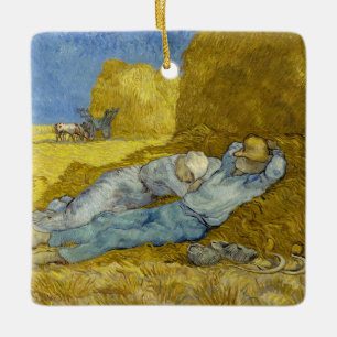 Vincent Van Gogh - Noon, rest från arbetet / Siest Julgransprydnad Keramik