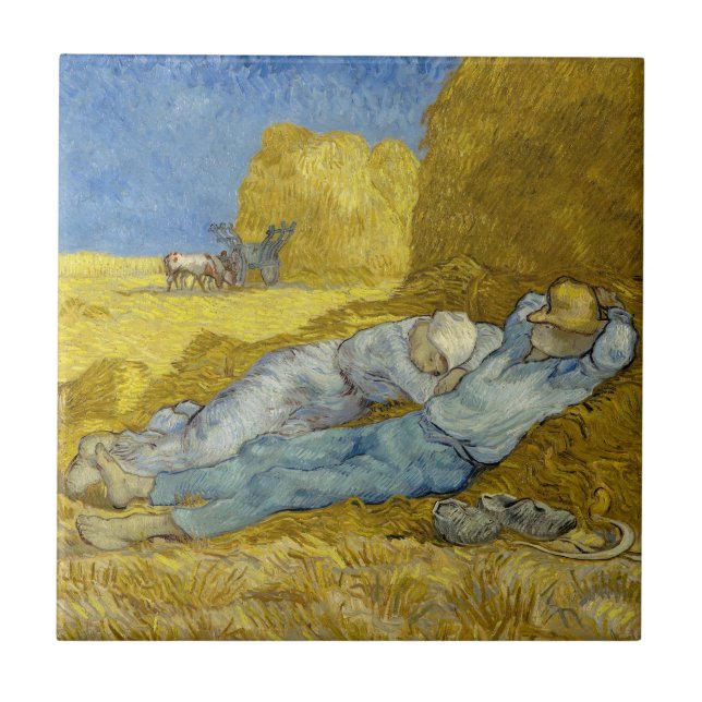 Vincent Van Gogh - Noon, rest från arbetet / Siest Kakelplatta (Framsidan)