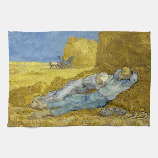 Vincent Van Gogh - Noon, rest från arbetet / Siest Kökshandduk (Horisontell)