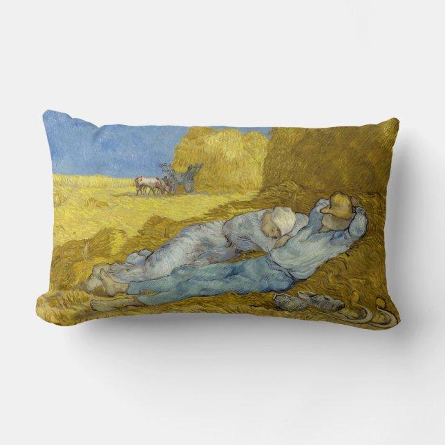 Vincent Van Gogh - Noon, rest från arbetet / Siest Lumbarkudde (Framsida)