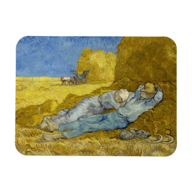 Vincent Van Gogh - Noon, rest från arbetet / Siest Magnet (Horisontell)
