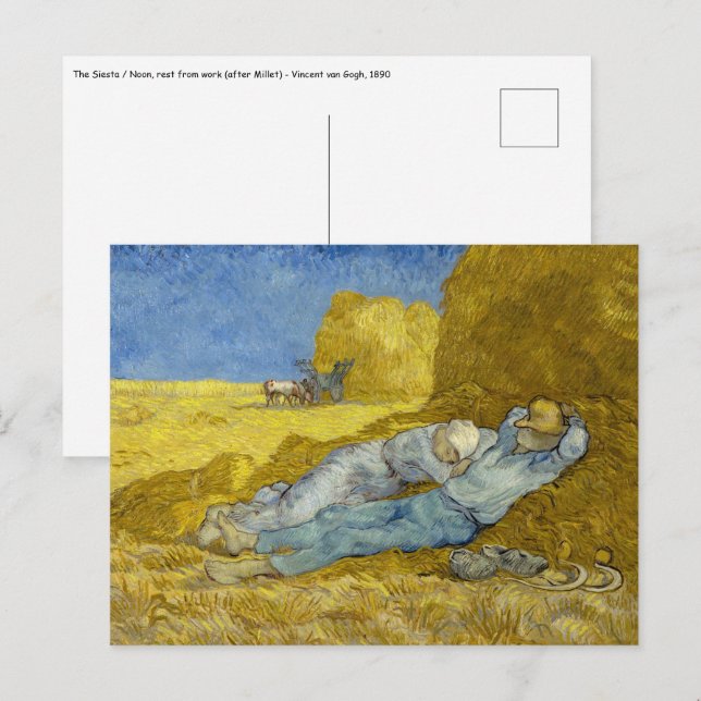 Vincent Van Gogh - Noon, rest från arbetet / Siest Vykort (Fram/baksida)