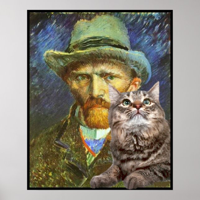 Vincent van Gogh och hans katt Poster (Framsidan)