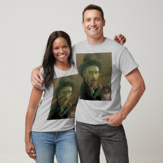 Vincent Van Gogh och hans katt Tee Shirt