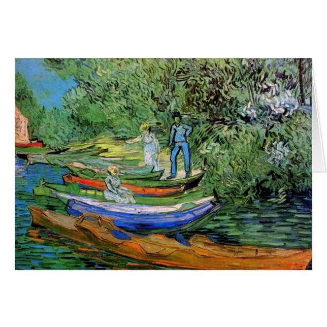 Vincent van Gogh - Oises strandbank vid Auvers Hälsningskort (Framsidan Horizontal)