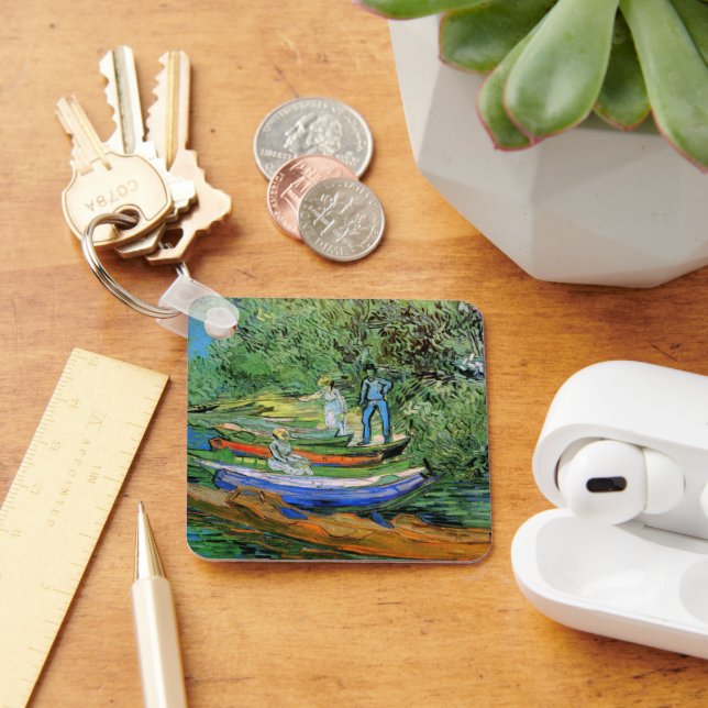 Vincent van Gogh - Oises strandbank vid Auvers Nyckelring (Skrivbord)