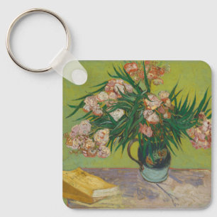Vincent Van Gogh Oleander blom målning Nyckelring