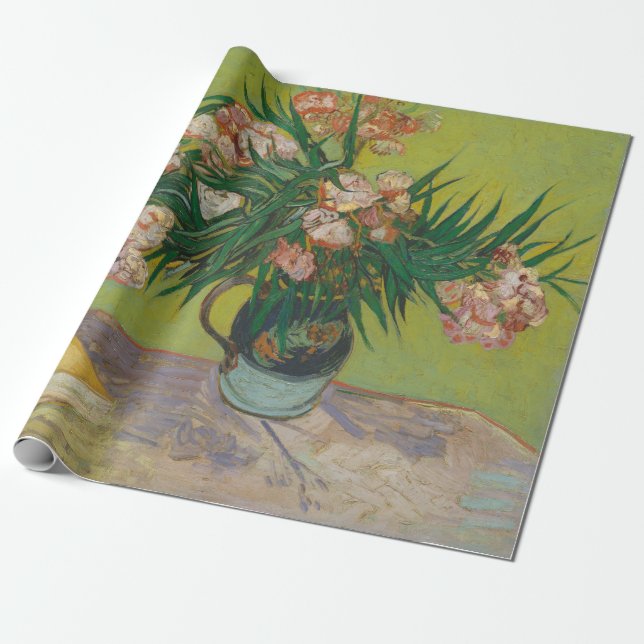 Vincent Van Gogh Oleander blom målning Presentpapper (Utrullad)