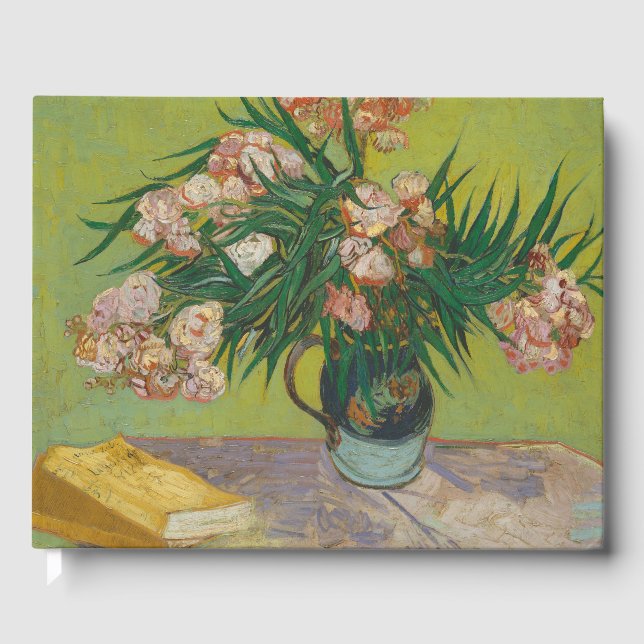 Vincent Van Gogh Oleander blommålning Gästböcker (Framsida)