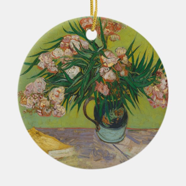 Vincent Van Gogh Oleander blommålning Julgransprydnad Keramik (Framsidan)