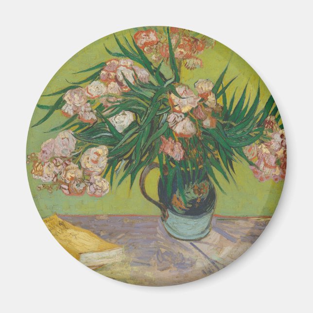 Vincent Van Gogh Oleander blommålning Magnet (Framsidan)