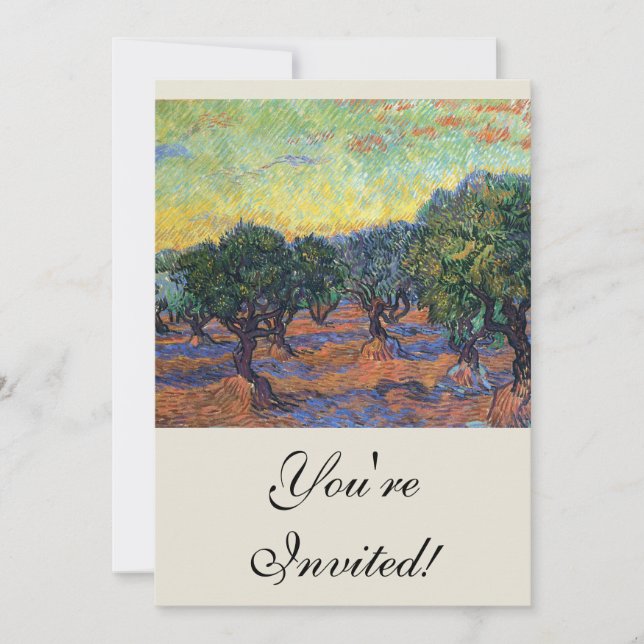 Vincent Van Gogh Olive Grove Impressionism Art Inbjudningar (Framsida)
