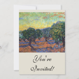 Vincent Van Gogh Olive Grove Impressionism Art Inbjudningar