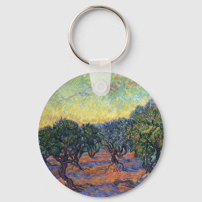 Vincent Van Gogh Olive Grove Impressionism Art Nyckelring (Framsida)