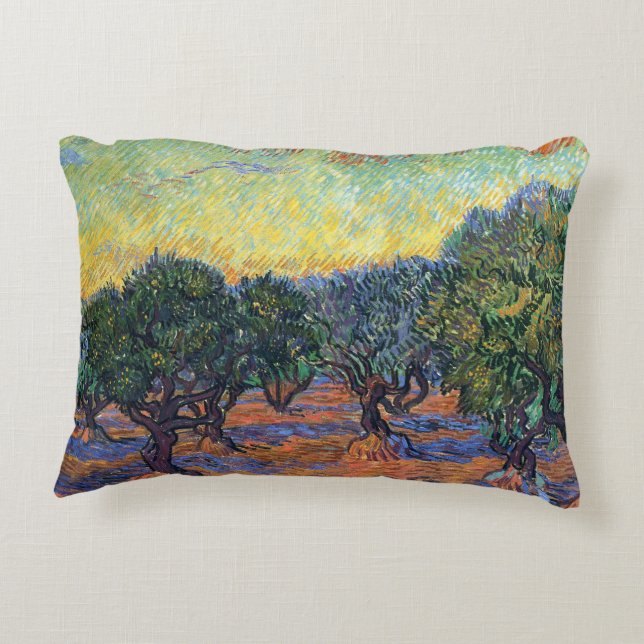 Vincent Van Gogh Olive Grove Impressionism Art Prydnadskudde (Baksidan)