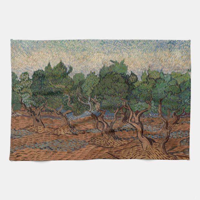 Vincent van Gogh - Olive Grove Kökshandduk (Horisontell)