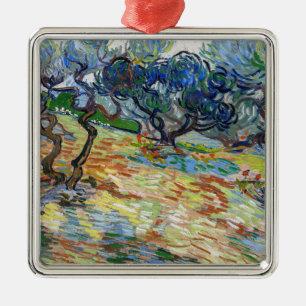 Vincent van Gogh - Olive Träd: Bright blå himmel Julgransprydnad Metall