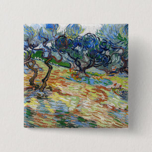 Vincent van Gogh - Olive Träd: Bright blå himmel Knapp