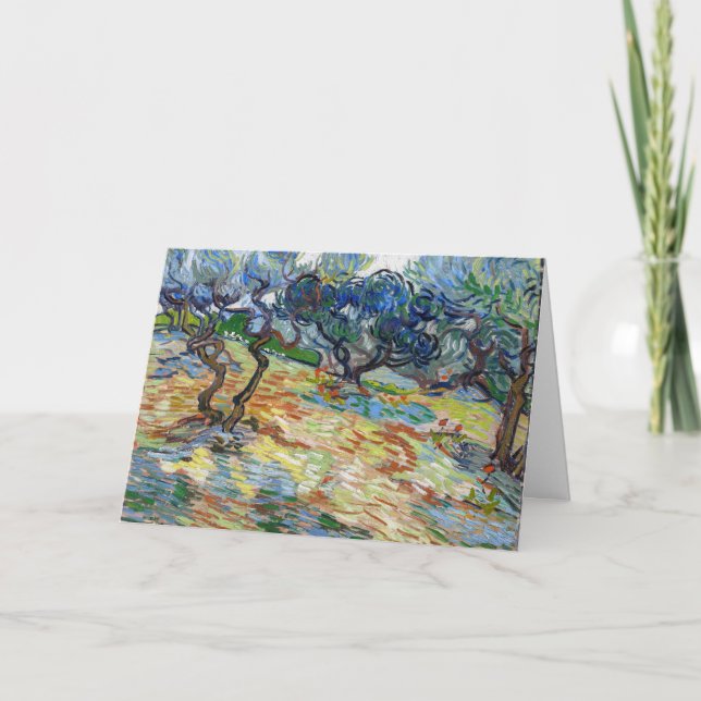 Vincent van Gogh - Olive Träd: Bright blå himmel Kort (Framsida)