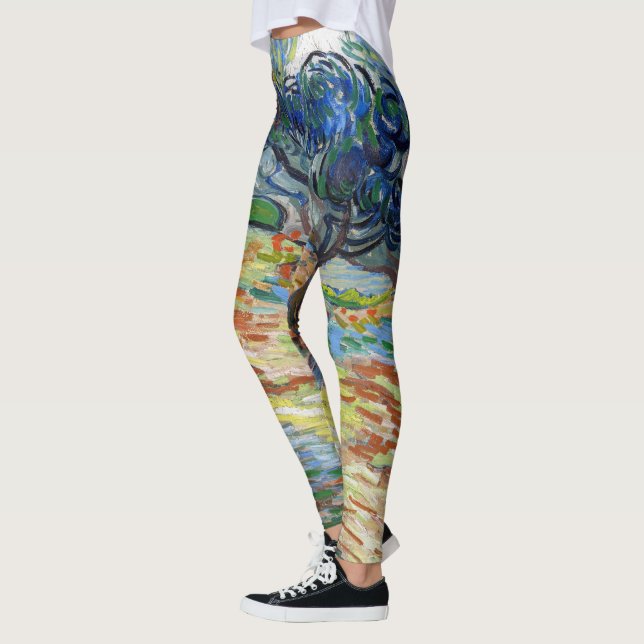Vincent van Gogh - Olive Träd: Bright blå himmel Leggings (Vänster)