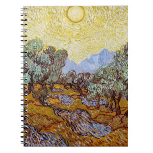Vincent van Gogh - Olive Träd, Gult Himlar och Sol Anteckningsbok