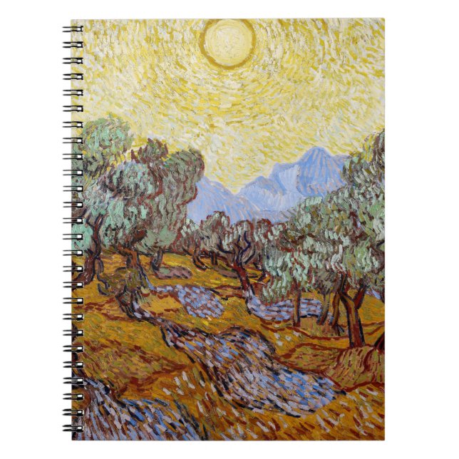 Vincent van Gogh - Olive Träd, Gult Himlar och Sol Anteckningsbok (Framsidan)